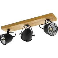 Eglo Downlight Gatebeck, tre/svart, 3 lyskilder, tre