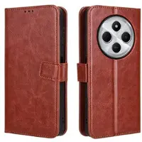 Mtp Products Xiaomi Redmi 14C/14R/Poco C75 Lommebok-deksel med Magnetisk Lukning - brun
