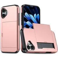 Mtp Products iPhone 16 Hybrid-deksel med Skyvekortspor - Roségull