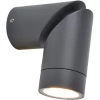 Lutec Utendørs vegglampe TUBON, mørkegrå, Ø 6 cm, metall, IP54, GU10