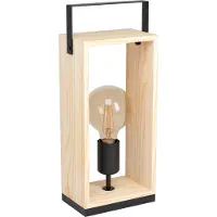 Eglo Bordlampe Famborough med lys treramme