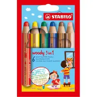 Stabilo Fargestifter - Woody 3-I-1 - 6 stk. - Flerfarget - - OneSize - Fargesett