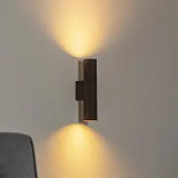 Argon Cerro vegglampe, antrasitt, stål, Ø 6 cm, opp/ned
