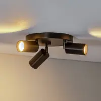 Argon Sado downlight, 3 lyskilder, antrasitt, stål, justerbar