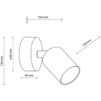 TK Lighting Veggspot Livia, blå, 13 cm, metall, justerbar, GU10