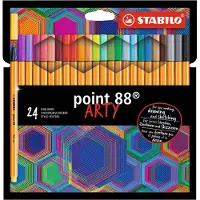 Stabilo point 88 fineliner Arty cardboard wallet of 24 colors