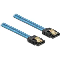DeLOCK SATA 6 Gb/s Cable UV glow effect - SATA-kabel - Serial ATA 150/300/600 - SATA til SATA - 50 cm - blå