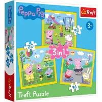 Trefl Puzzle - Peppa Pig - Peppas Happy Day (3in1) 2D Puslespill