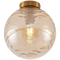 QAZQA Design taklampe messing med amberfarget glass - Pillon