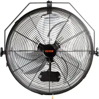 Vevor Veggvifte, 57 cm vanntett veggvifte, 3 hastigheter, 4150 CFM, kommersiell boligvifte for kjøling av lager, drivhus, verksted, terrasse, svart