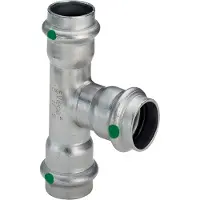 Viega Inox tee 42 mm INOX, rustfri stål, SC-Contur