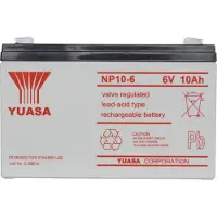 Yuasa NP10-6 Blybatteri 6 V 10 Ah Blyfleece (B x H x T) 151 x 97.5 x 50 mm Fladstik 4,8 mm Vedligeholdelsesfri, VDS-certifikation