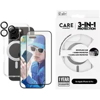 PanzerGlass CARE by - 3-i-1 beskyttelsespakke - baksidedeksel for mobiltelefon - MagSafe-samsvar - resirkulert plast - for Apple iPhone 16 Pro