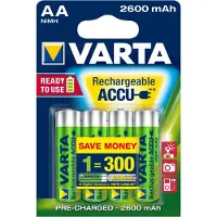 Varta battery rechargeable power aa 2600 mah 4-pack