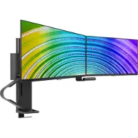 Ergotron TRACE - Monteringssett (håndtak, sokkel, løftesøyle, utvidelsesarmer, bue, 2 skyvesvingtapper, 2-dels skrivebordslampe) - Konstant kraftteknologi - for 2 LCD-skjermer - matt svart - skjermst