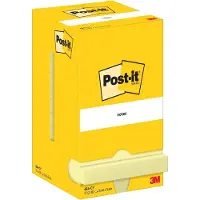 Post-It 654-CY, Firkant, Gul, Papir, PEFC, 76 mm, 76 mm