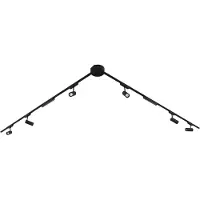 QAZQA Skinnesystem med 6 spotlights og 2 taklamper, svart, 1-fase - Magnetic Gert Puntua
