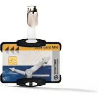 Durable - Kortholder - for 54 x 85 mm - klips - svart (en pakke 25)