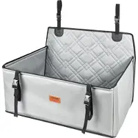 Vevor hundesete, vanntett hundesete for bil med støtteramme, kjæledyrsete med klipsbar sikkerhetsbånd, hundeseng for liten, mellomstor og stor hund opptil 22,5 kg, grå