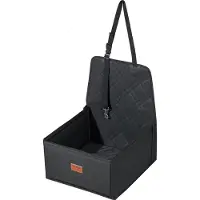 Vevor hundesete, bilpute for hund med støtteramme, bilsete med klipsbar sikkerhetsbånd, bomullsfyll, bilseng for liten hund opptil 11,5 kg, svart