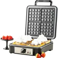 Adler AD 3049, 4 vafler, firkant, Sort, 1800 W, 245 mm, 315 mm