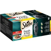 Sheba Poser I Saus Smaker Fjærkre 50x50g Våtfôr Til Katt