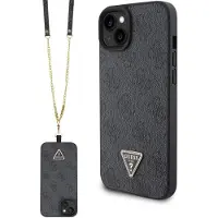 GUESS GUHCP15SP4TDSCPK iPhone 15 6,1" svart/svart hardcase Crossbody 4G Metal Logo