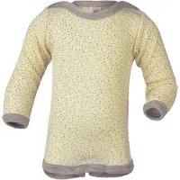 Engel Body I/e - Ull/Silke - Krem/Grå m. Prikker - - 50/56 - Langermet Body