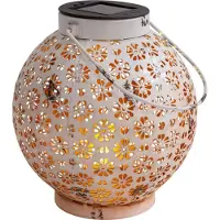 Näve LED-solcellelampe 52854, hvit, metall, 20 cm, IP44, sett med 2 stk
