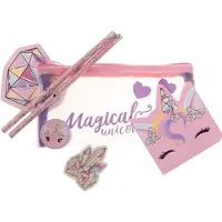 Unicorn Gems Filled mesh pencil pouch w/station
