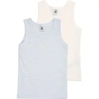 Petit Bateau Undertrøye - 2-pack - Hvit/Blå - - 8 år (128) - Undertrøye