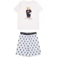 Ralph Lauren Polo Ralph Lauren Pysjamas - Hvit/Blå m. Kosedyr - - 10 år (140) - 2-delt nattøy