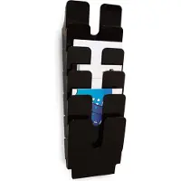 Durable FLEXIPLUS - Litteraturholder - veggmonterbar - 6 rom - for A4 - svart
