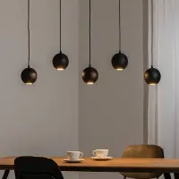 Helam Hengelampe Midway, svart, 5 lyskilder, 105 cm lang, GU10
