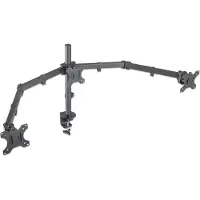 Manhattan Monitor Triple Desk Mount (clamp) 3 screens 10-27" Vesa 75x75 to 100x100mm 3 pivots (full motion) Height up to 44cm Max 14kg Black