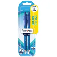 Paper Mate Flexgrip Ultra Retractable Ballpoint Pens | Medium Point (1.0mm) | Blue | 2 Count