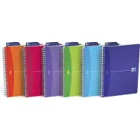 Oxford Office MyColour - Liten notatbok - spiralbundet - A5 - 90 ark / 180 sider - ekstrahvit papir - rutet - syntetisk materiale