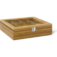 Bredemeijer 12 Compartments With Window Bamboo Natural Teboks