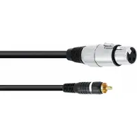 Omnitronic 30224028 XLR Adapterkabel [1x Cinch-stik - 1x XLR-bøsning 3-polet] 2.00 m Sort