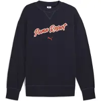Puma PREMIUM Essentials Relaxed Graphic Crew Unisex, Clothing, New Navy, XL