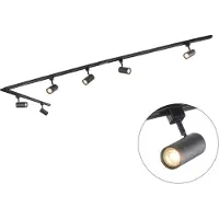 QAZQA Moderne skinnesystem med 6 spotlights svart 1-fase 286 cm - Iconic Jeana