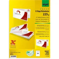 Sigel LP838, Laser/Blekkskriver, Hvit, Satin, 225 g/m², 180 mm, 55 mm