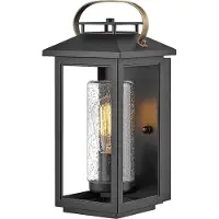 Quintiesse Utendørs vegglampe Atwater, lykt, svart, 35,5cm