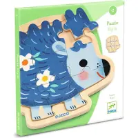 Djeco Puslespill - 9 Brikker - Tre - Pinnsvin - - OneSize - Puslespill