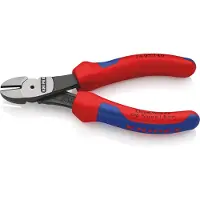 Knipex 74 02 140, Diagonal tang, Kromvanadiumstål, Plast, Blå, Rød, 140 mm, 157 g