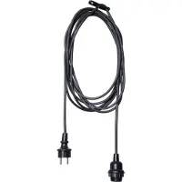 Star Trading E27-stikkontakt med Ute-kabel, 5 m, svart