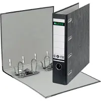 Leitz 180° - Hevarmbuefil - bokryggbredde: 75 mm - for A5 (148 x 210 mm) - kapasitet: 1000 ark - landskap - marmorsvart