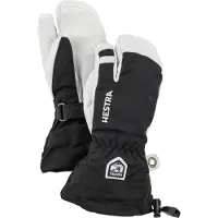 Hestra Army Leather Heli 3-finger Skihansker, Junior, Black