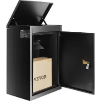 Vevor -pakkeleveringsbokser for utvendig 15,4" x 10,6" x 20,5", veggmontert postkasse i galvanisert stål med kodelås, tyverisikring, IPX3 vanntett, låsbar stor postkasse for veranda, kantstein