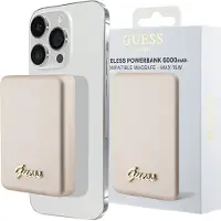 GUESS MagSafe MagSafe Metal Script Logo induksjon powerbank 15W 5000mAh - gull